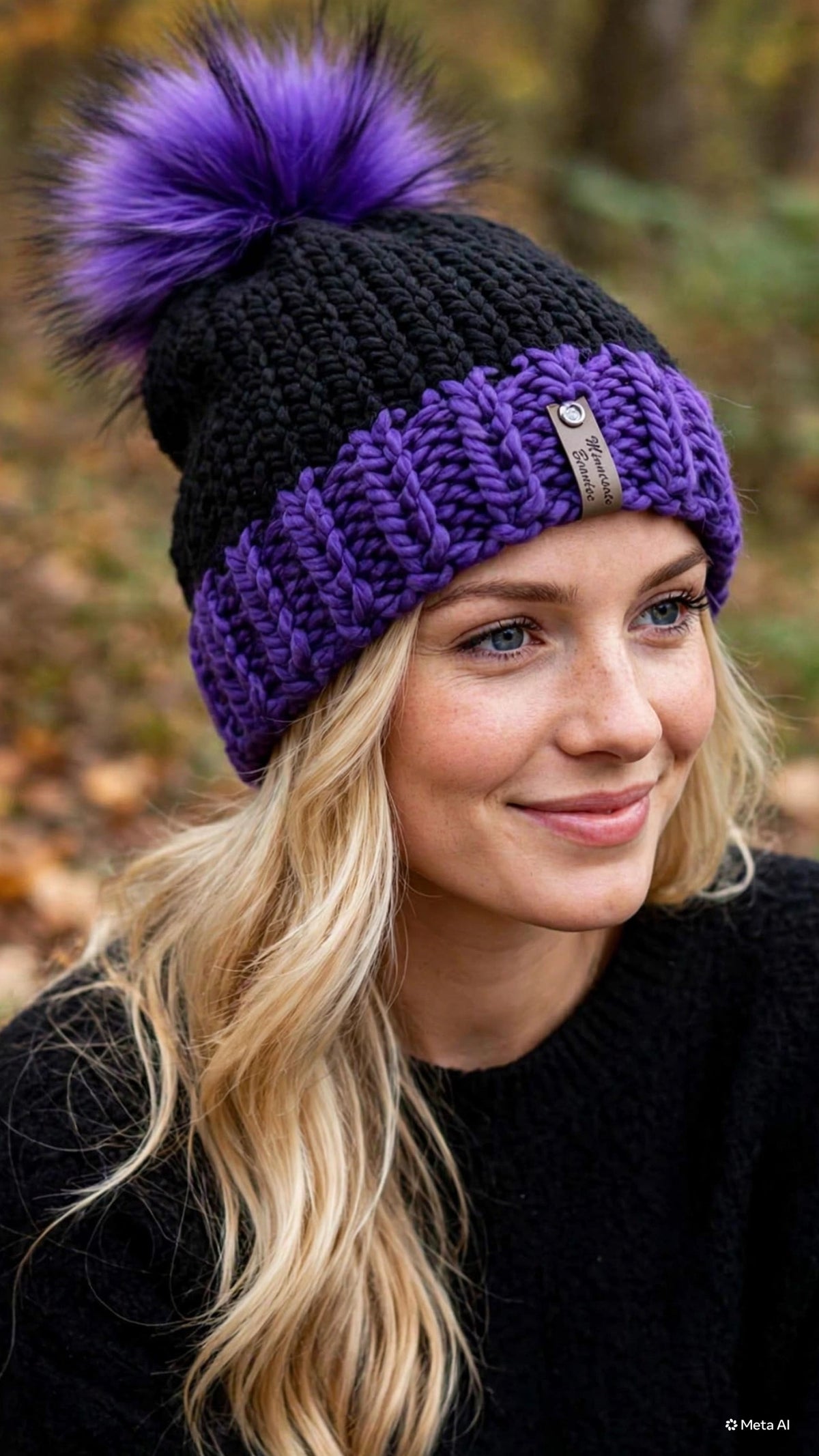 Violet Midnight handmade beanie by Minnesota Beanies