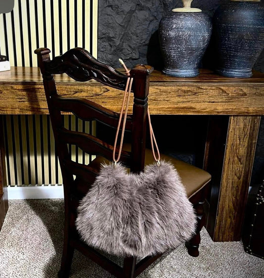 Silver Frost Handbag faux fur handbag