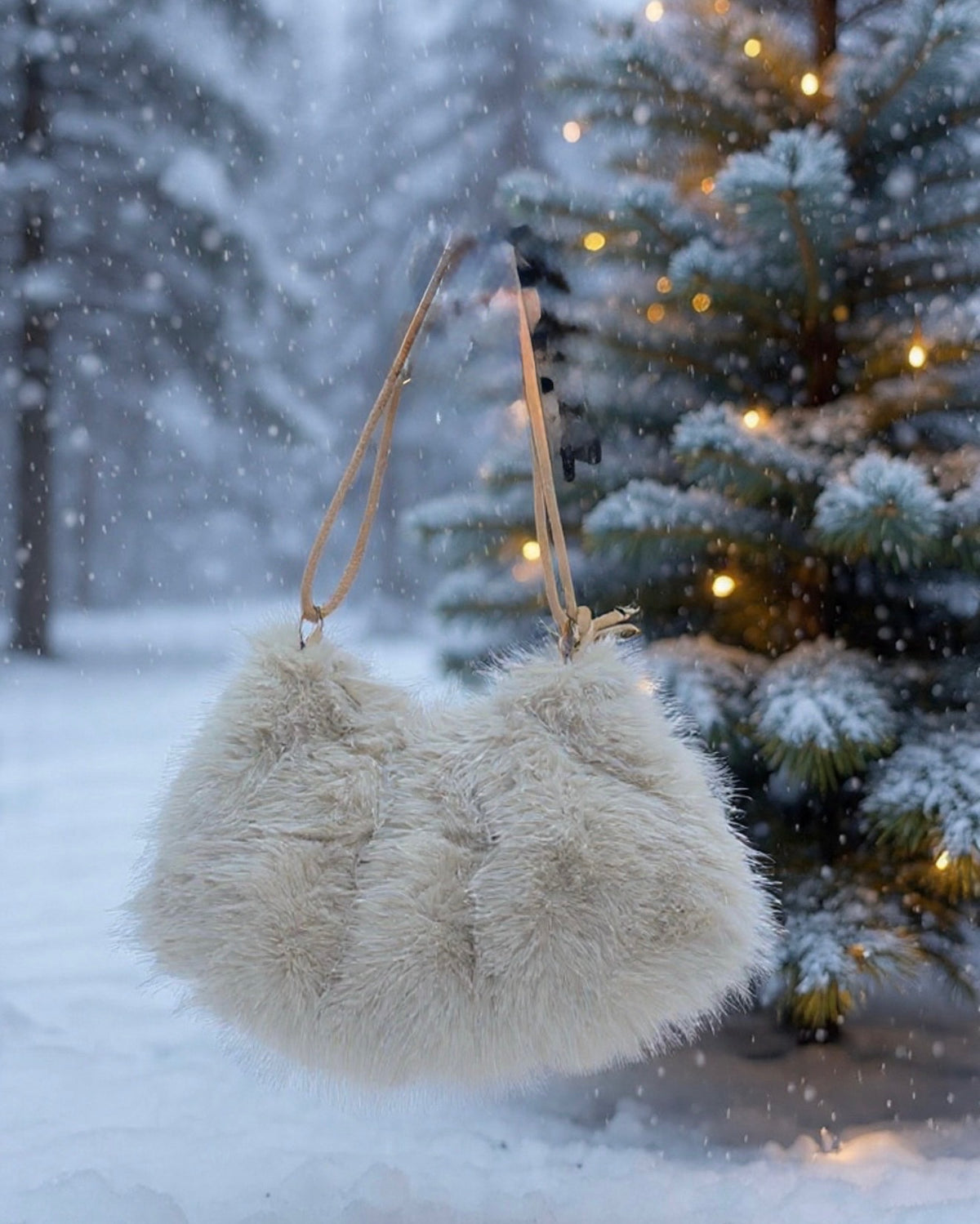 Winter Ivory Handbag faux fur handbag