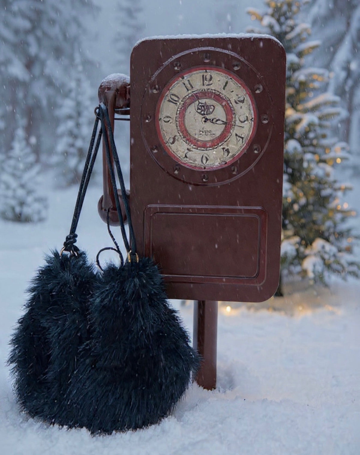 Midnight Plush Handbag faux fur handbag