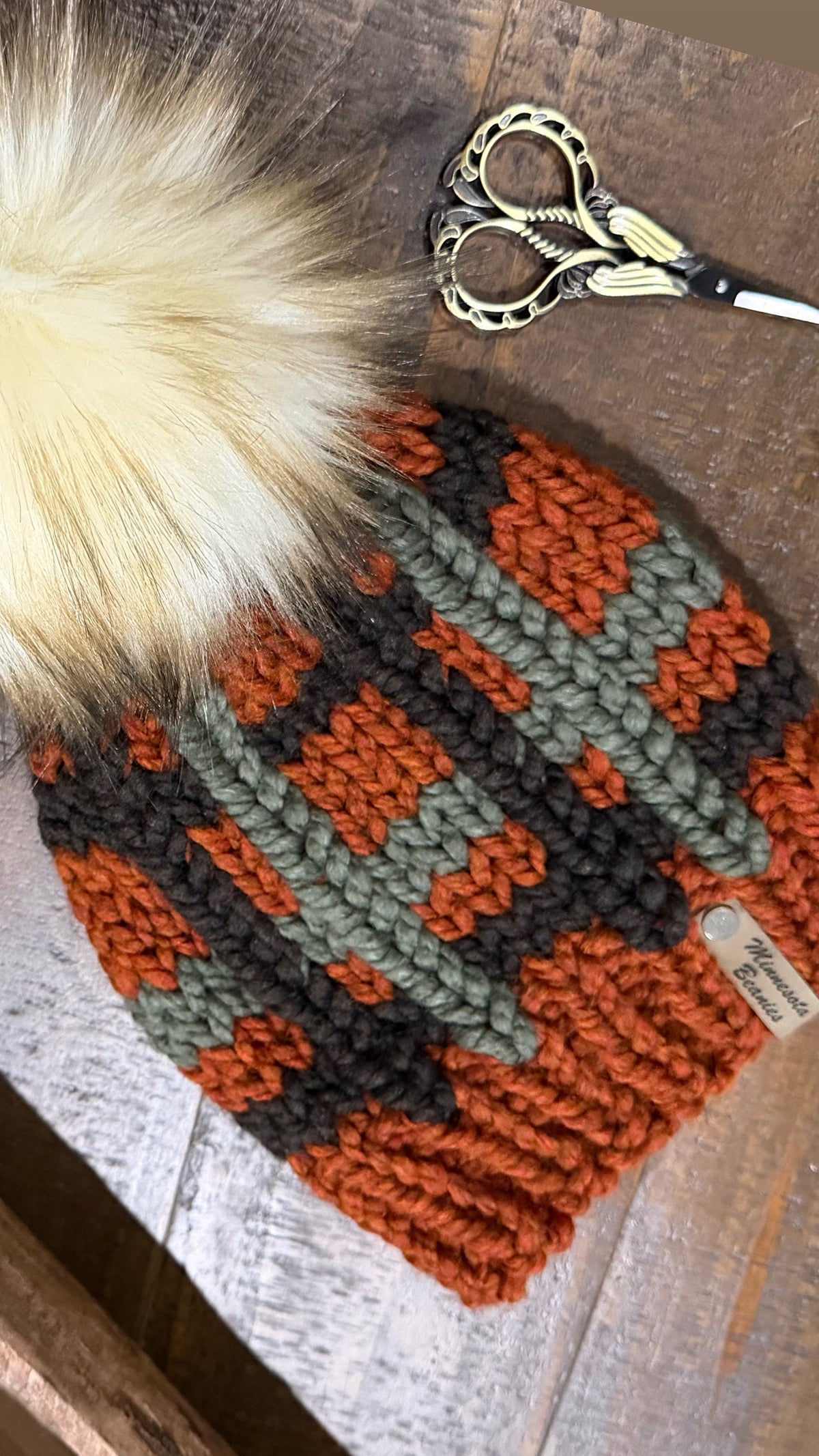 Autumn Mosaic handmade beanie product view