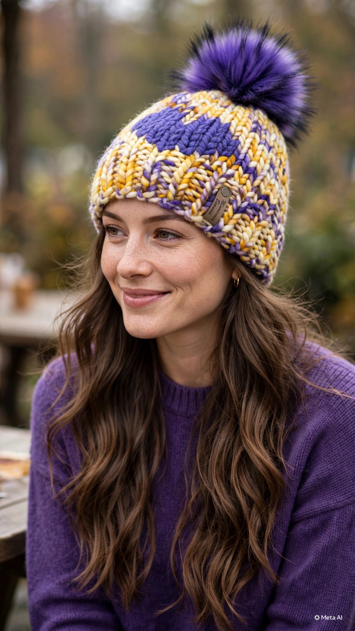 Violet Harvest handmade beanie by Minnesota Beanies
