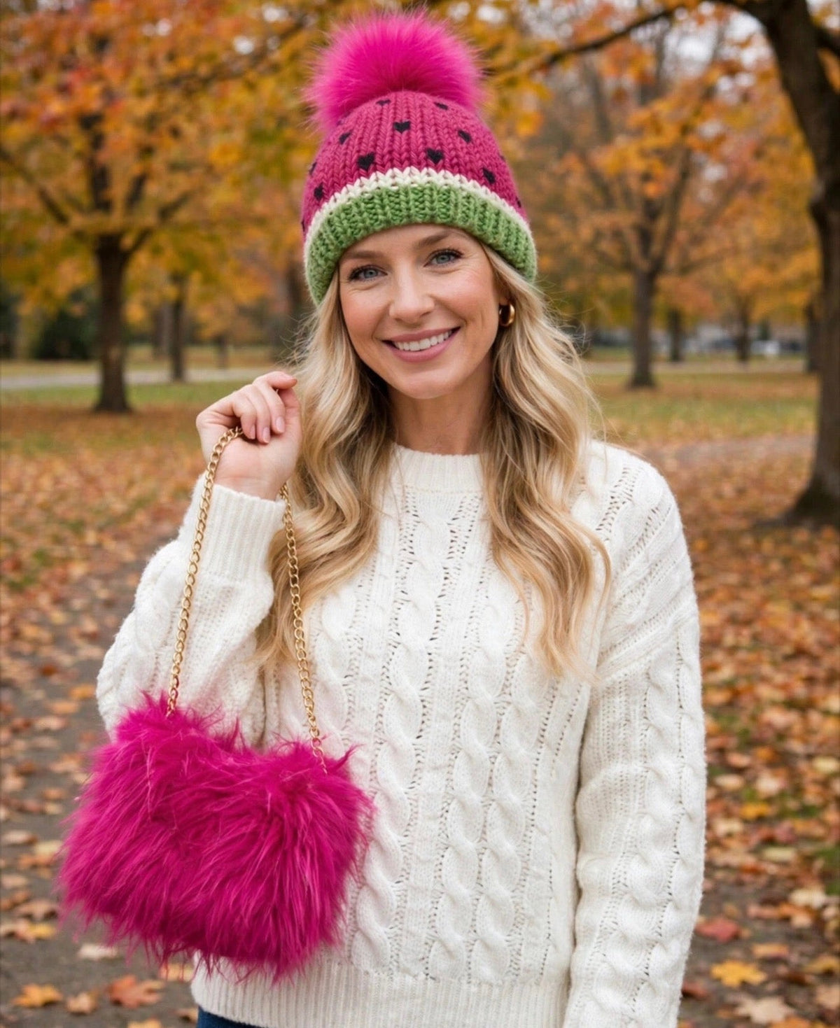 Watermelon Bliss Beanie model photo