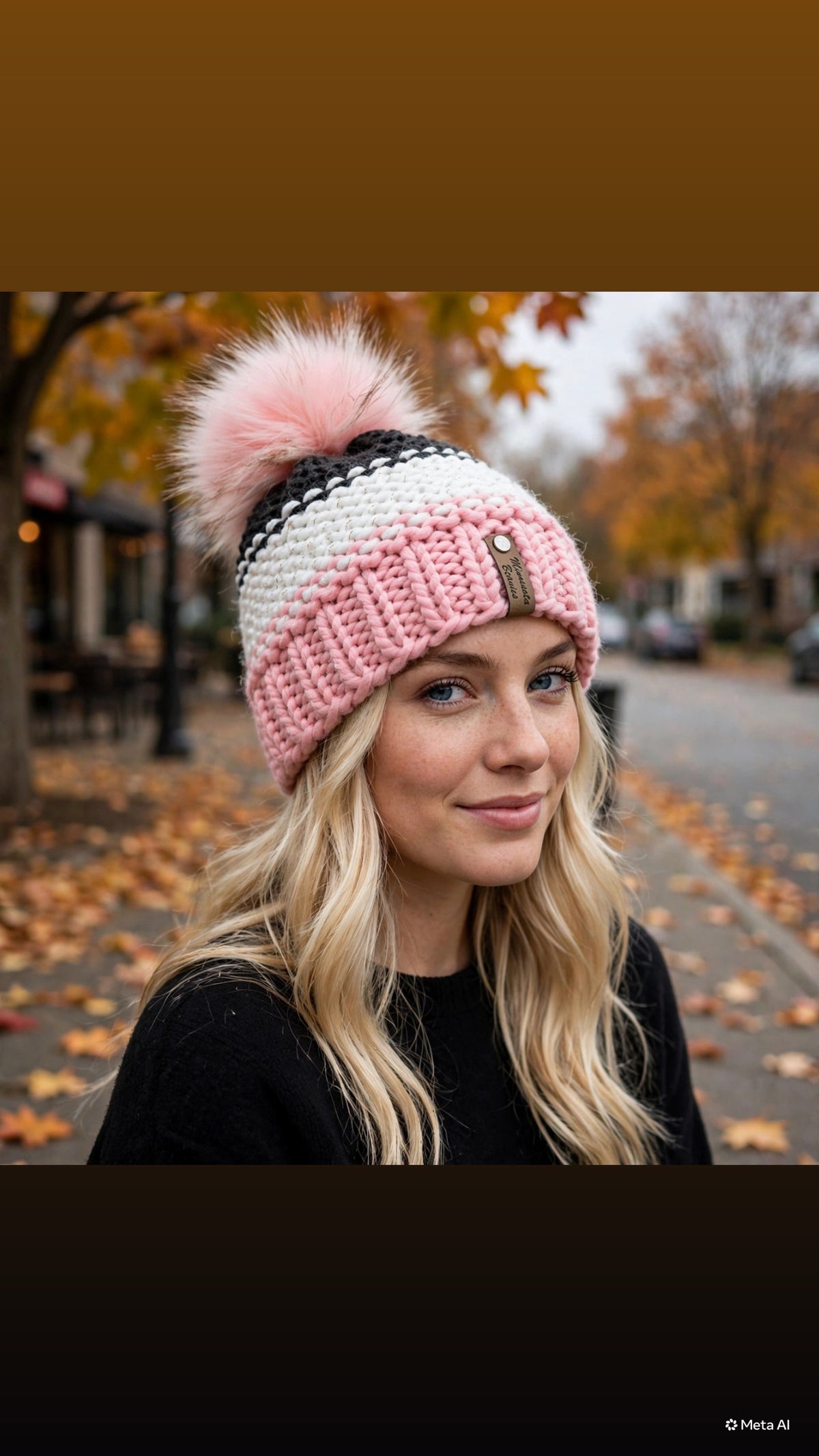 Blush Snowcap handmade beanie by Minnesota Beanies